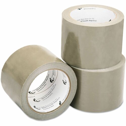 SKILCRAFT  Package Sealing Tape, 3" Core, 3" x 60 yds, Tan