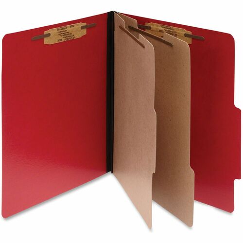 ACCO  Top-Tab Folders,w/ Fasteners,3"Exp,Letter,10/BX,Red