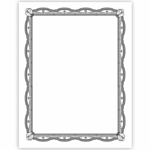 Geographics  Certificate,CardStock,Filigree,SilverFoil,11"x8.5",15/PK,MI-GEO48762