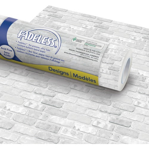 Pacon  Art Paper Roll, Fadeless, 48"x50', 50 lb, White Brick