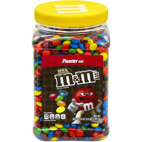 Mars, Inc  Candy,M&Ms,Plain,Milk Chocolate,62oz Resealable Jar