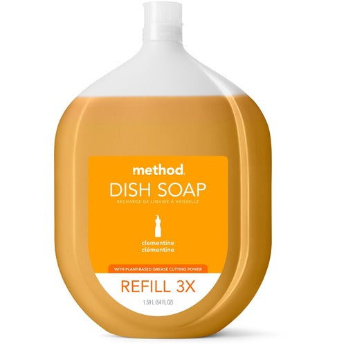 Method Products  Dish Soap,Manual,Capped Refill,Clementine,54oz,Orange