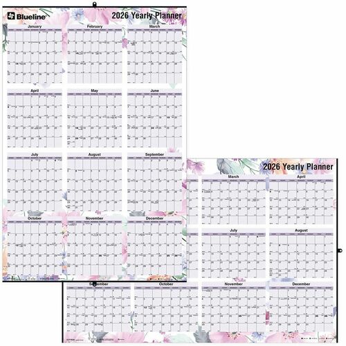Rediform  Wall Calendar,Yearly,Reversible,Tropical,24"x36",PK/WE