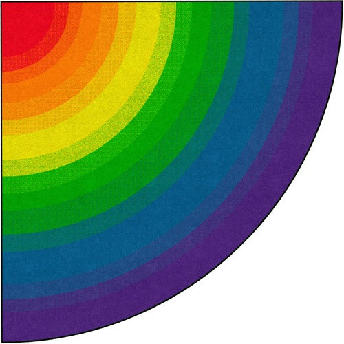 Flagship Carpets, Inc.  Rug, Quarter Circle, 6' Across, Rainbow-FCIFE41626A