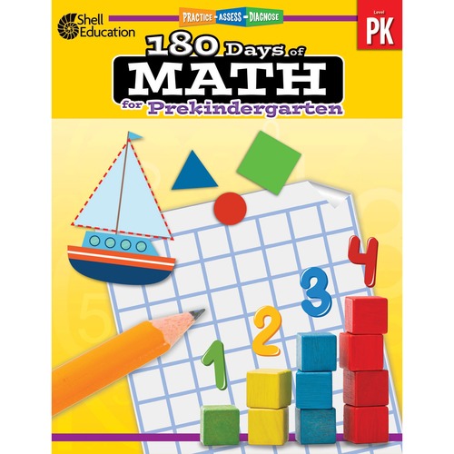 Shell Education Teacher Created Materials  Workbook, f/PreK, Math, 180 Days of Practice, Multi