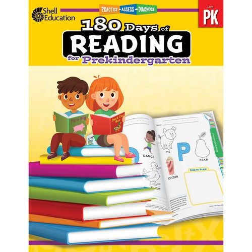 Shell Education Teacher Created Materials  Workbook, f/PreK, Reading, 180 Days of Practice, Multi