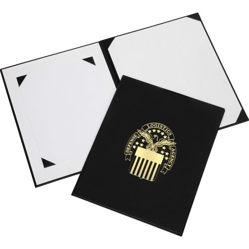 SKILCRAFT  Military Binder,f/Certificate,DLA Seal,11-1/2"x14-1/2",BK