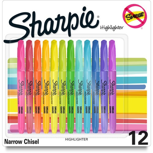 Newell Brands  Highlighter, Chisel Point, Nontoxic, 12/PK, Assorted