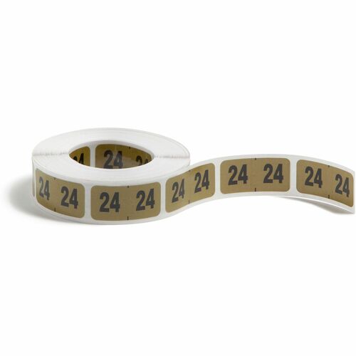 Smead  Year Labels, 2024, Color-Coded, 1-1/2"x3/4", 500/RL, Gold