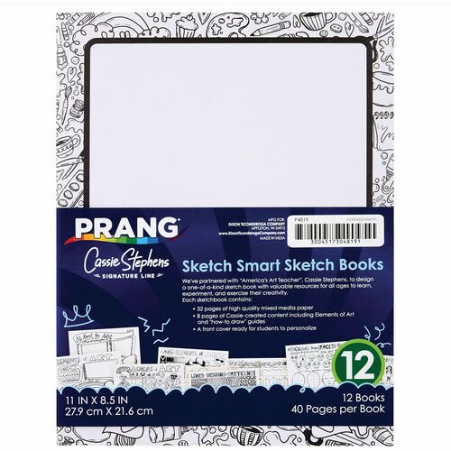 Pacon  Sketch Book, Heavyweight, 40 Sheets, 8-1/2"x11", White