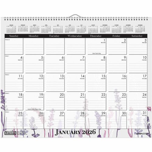 House Of Doolittle  Calendar,Wall,WildFlowers,12Mnth,Jan-Dec,2026,15"x12",Multi-HOD3469