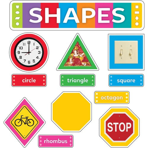 Trend Enterprises  Shapes Display Set,w/Shapes/Labels,29 Pcs,Multi
