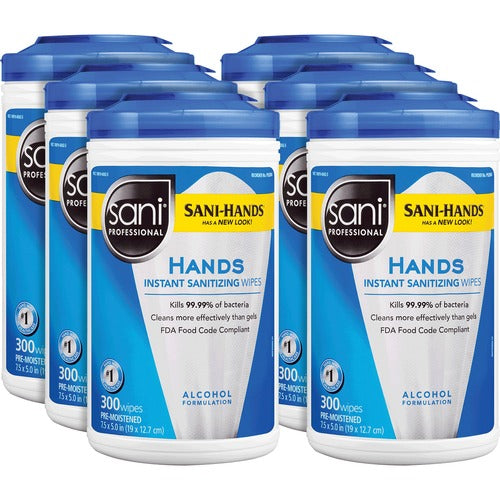 PDI HC  Professional Hand Sanitizing Wipes, 300 Wipes/Tub, 6/CT, WE
