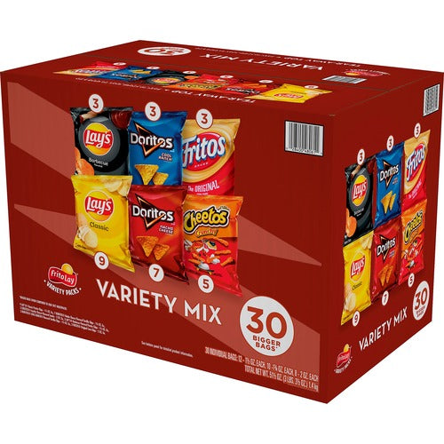 Pepsico-Frito Lay  Snacks, Chips, 6 Flavors, 30/BX, Multi