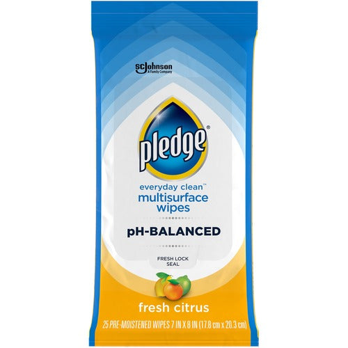 S.C. JOHNSON & SON, INC  Multisurface Cleaning Wipes,FreshCitrus,25/PK,12PK/CT,BE