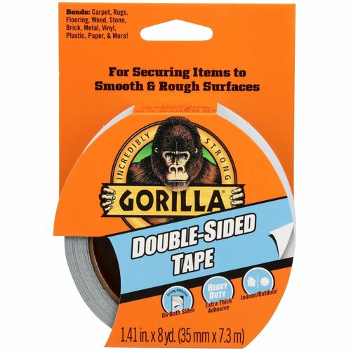 The Gorilla Glue Company  Tape,Double-Sided,Hvy-dty,Indoor/Outdoor,1.4"Wx8 yards L,GY-GOR100925