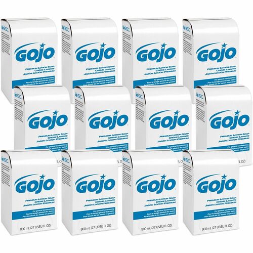 Gojo  Soap Refills,Lotion,f/Bag-in-Box Dispenser,800ml,12/CT,Gold-GOJ910612