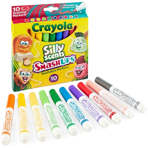 Crayola  Markers,Silly Scents Smash Ups,Broad,Washable,10/PK,AST