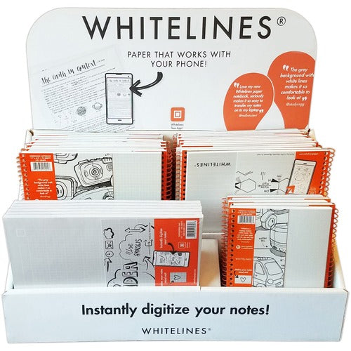 Roaring Spring Paper Products  Whitelines Counter Display, Incline, 20 lb, Paper, 1/CT