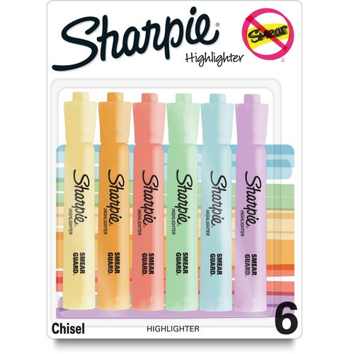Newell Brands  Accent Highlighter, Chisel Point, 6/PK, Pastel AST