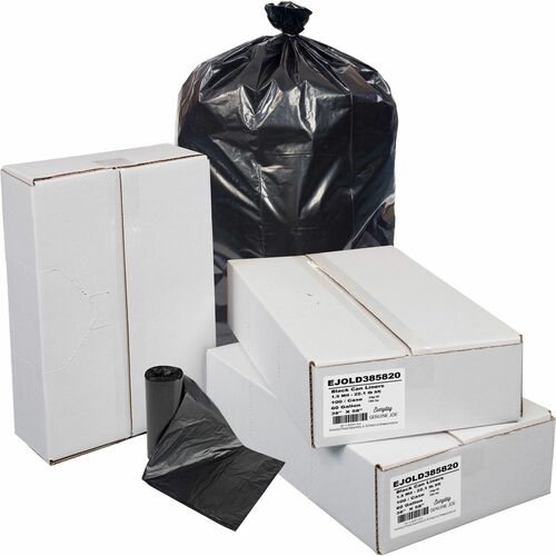 Everyday Genuine Joe  Can Liners, 60 Gal, 1.5 mil, 38"x58", 20/RL, 5RL/CT, Black-EJOLD385820