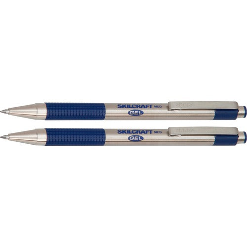 SKILCRAFT  Pens, Gel, Retractable, Refillable, 0.7mm, 2/PK, BE