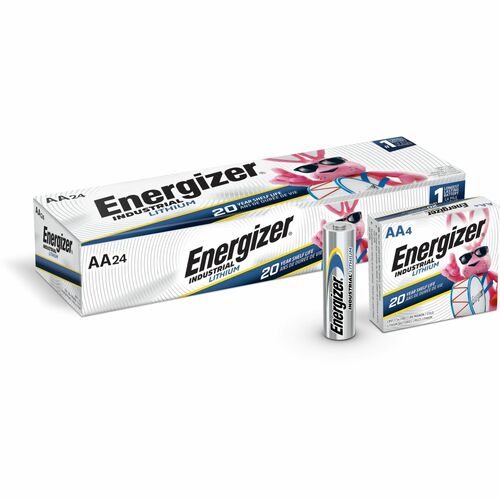 Eveready Battery Co Inc  Batteries,Lithium,Industrial,AA,4/PK,6PK/BX,Silver-EVELN91BX