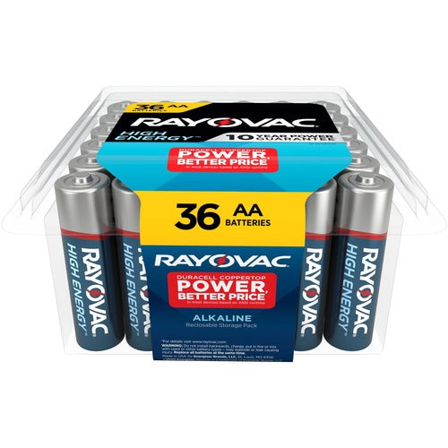 Rayovac Corporation  Batteries, High-Energy, Alkaline, AA, 36/PK, Blue/Silver