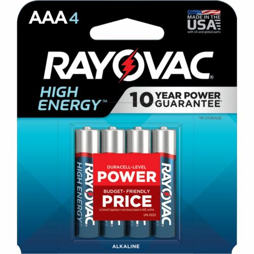 Rayovac Corporation  Batteries, High-Energy, Alkaline, AAA, 4/PK, BE/SR