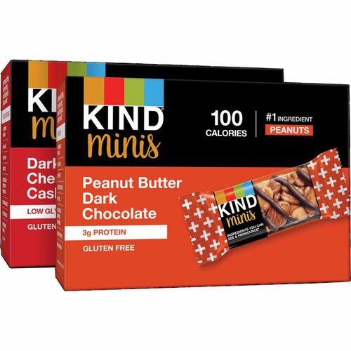 Kind LLC dba Kind Snacks  Snack Bars,Mini,PB-DChoc/DChoc-Cherry-Cashew,20g,20/BX