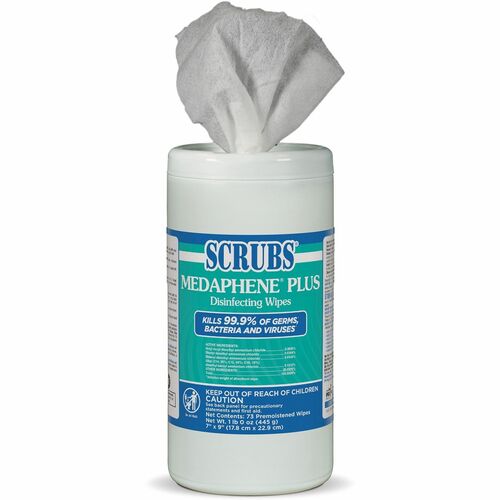 ITW Pro Brands  Wipes, Disinfecting, 7"x9", 73/Tub, 6/CT, White