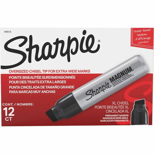 Newell Brands  Sharpie Marker,Permanent,Magnum,Jumbo Chisel Pt,12/BX,BK