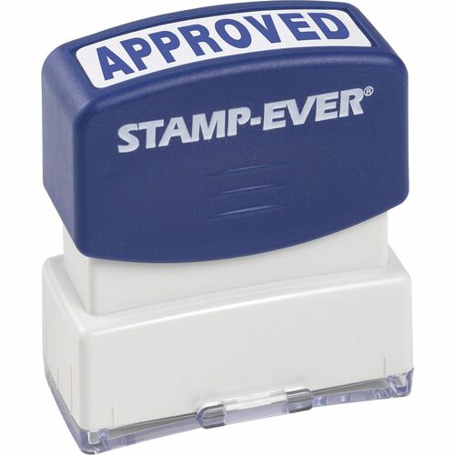 Trodat USA  Stamp, Pre-Inked, "APPROVED", 9/16"x1-11/16" Imp, Blue