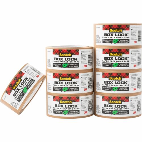 3M  Shipping Tape Refill, Box Lock, 1.88"x25 yd, 8/CT, CL