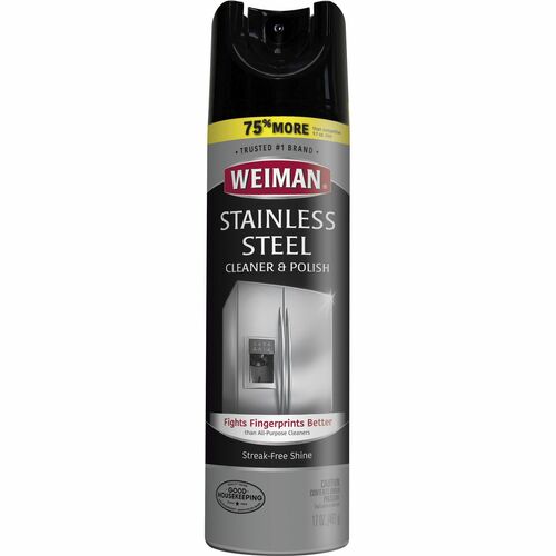 Weiman Products  Cleaner/Polish Spray, f/Stainless Steel, 17oz, Clear