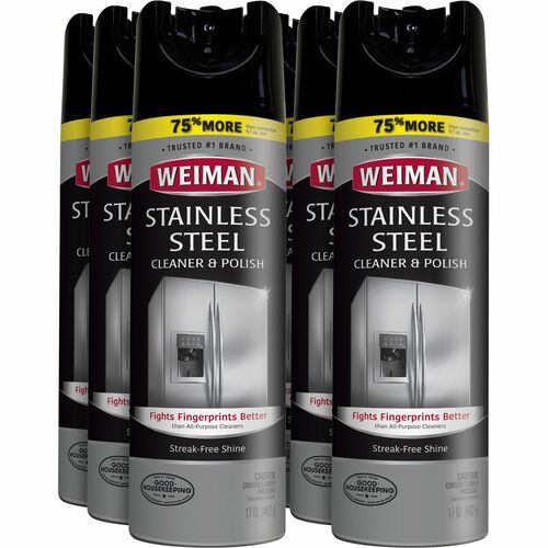Weiman Products  Cleaner/Polish Spray, f/Stainless Steel, 17oz, 6/CT, Clear