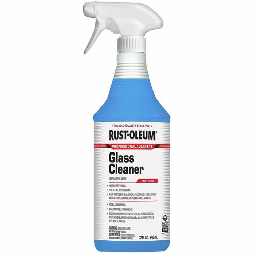 Rust-Oleum  Cleaner,f/Glass,Ammonia-Free,Streak-Free,Spray,32oz,Blue