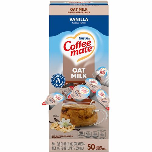 Nestle USA  Creamer,Single Tubs,Oat Milk Vanilla,0.375oz,50/BX,MI
