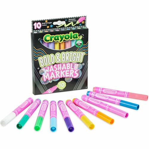 Crayola  Markers, Broad Line, Classic/Bright/Bold Colors, 10/PK, AST
