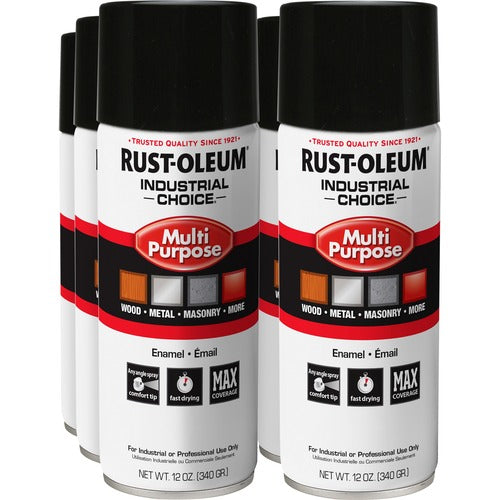 Rust-Oleum  Spray Paint,Gloss,Oil-Based,Indoor/Outdoor,12 oz,6/CT,BK