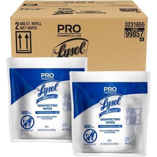 Reckitt Benckiser  Wipes,Disinfecting,Lemon/Lime,f/Bucket,800/Bucket,2/CT,WE