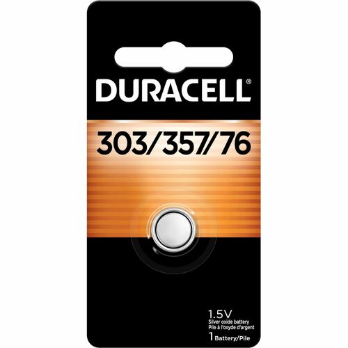 Duracell U.S.A.  Watch Battery, Silver Oxide, 1.5V, 6/BX, 6BX/CT, Silver-DURDL303357CT