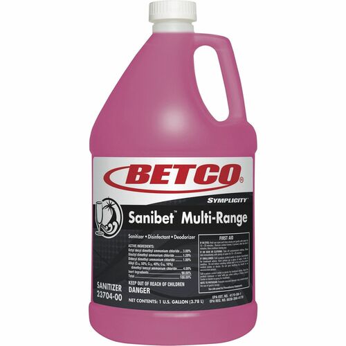 Betco Corporation  Sanitizer/Disinfectant/Deodorizer, Conc, 1 Gal, 4/CT, Pink