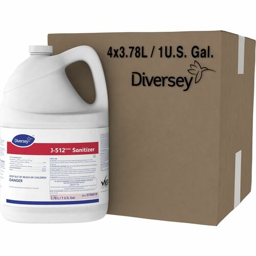 Diversey Care  Sanitizer,Conc,No-rinse,Quaternary,1:512,1 Gal,4/CT,Red-DVO5756018