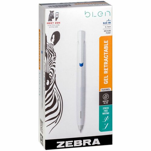 Zebra  Pens,Gel,Retractable,Medium,0.7mm,BE Ink/WE Barrel