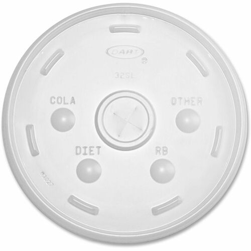 Dart Container Corp  Lids,f/Hot/ColdFoamCups,Straw/Slotted,Lrg,100/PK,10/CT, TLT