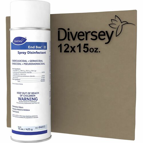 Diversey Care  Disinfectant, RTU, Germicide, Aerosol, 15oz, 12/CT, Clear-DVO04832