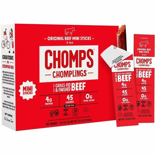 We are the Chompians, LLC  Beef Jerky,Original,Mini,0.5 oz Sticks,24/PK