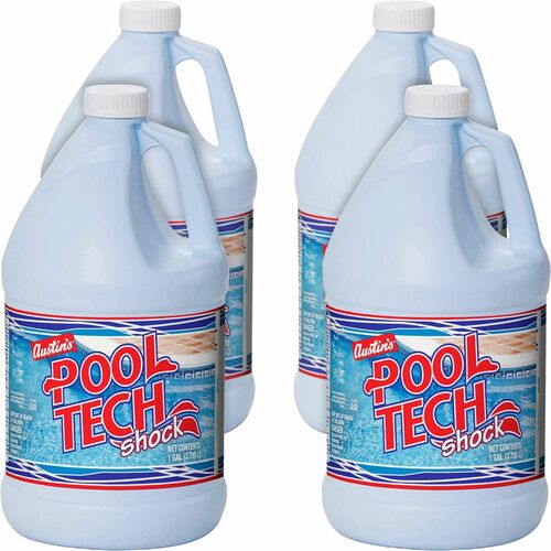 KIK Custom Products  Pool Shock,Liquid,Sodium Hypochlorite,128 oz,4/CT