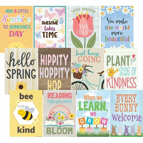 Teacher Created Resources  Posters,f/Classroom,Spring,11"x15-3/4",12/PK